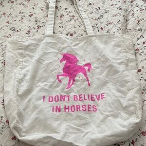 Pink Unicorn Canvas Tote Bag